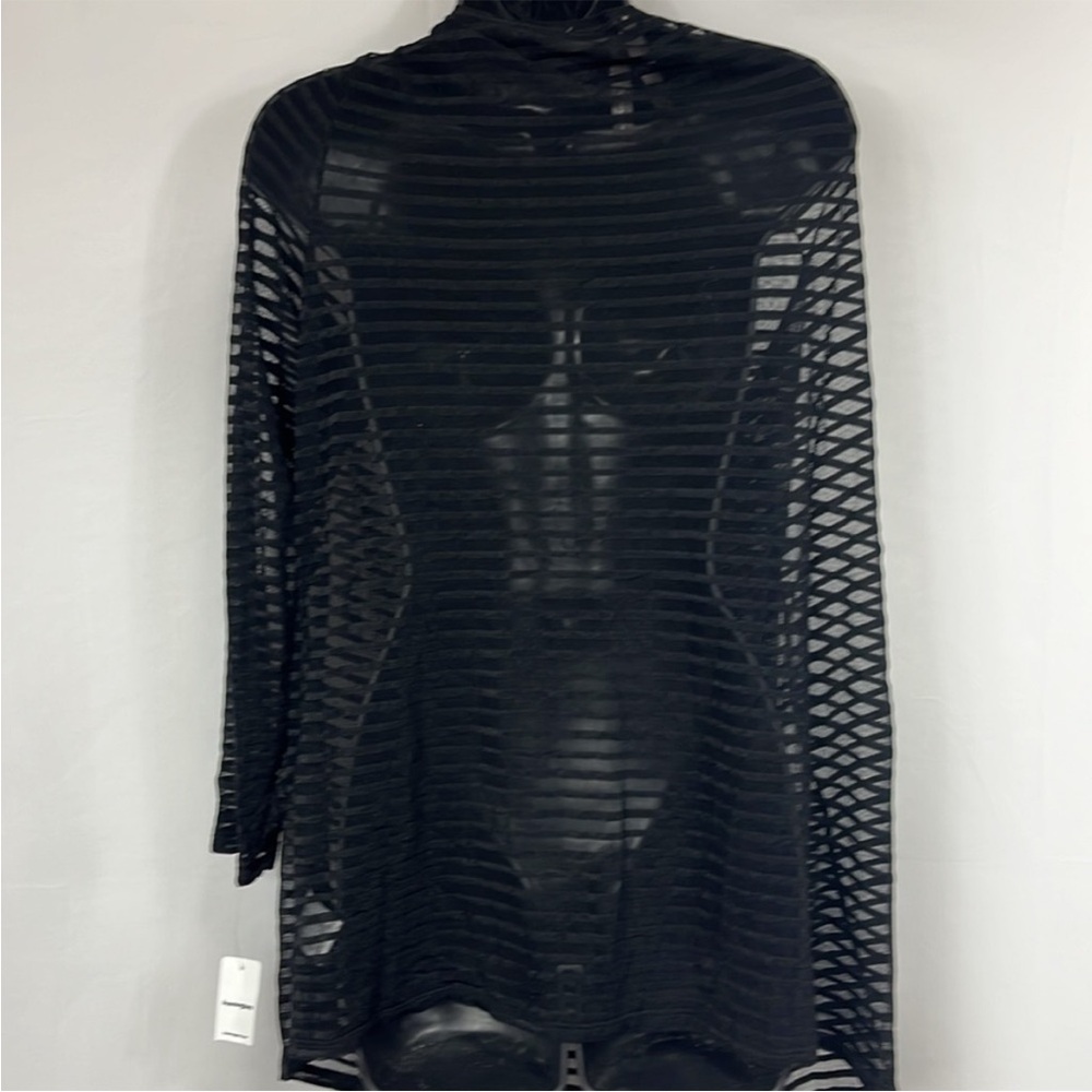 Penningtons Black Long Sleeve Semi Sheer Blouse Size 1X NEW NWT - Picture 3 of 5